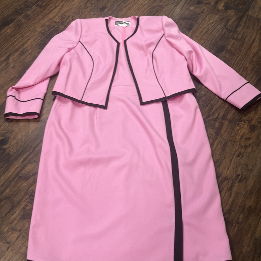 Ben Marc International Women's Church Suit Set Pink Dress & Jacket, Sz 18 EUC